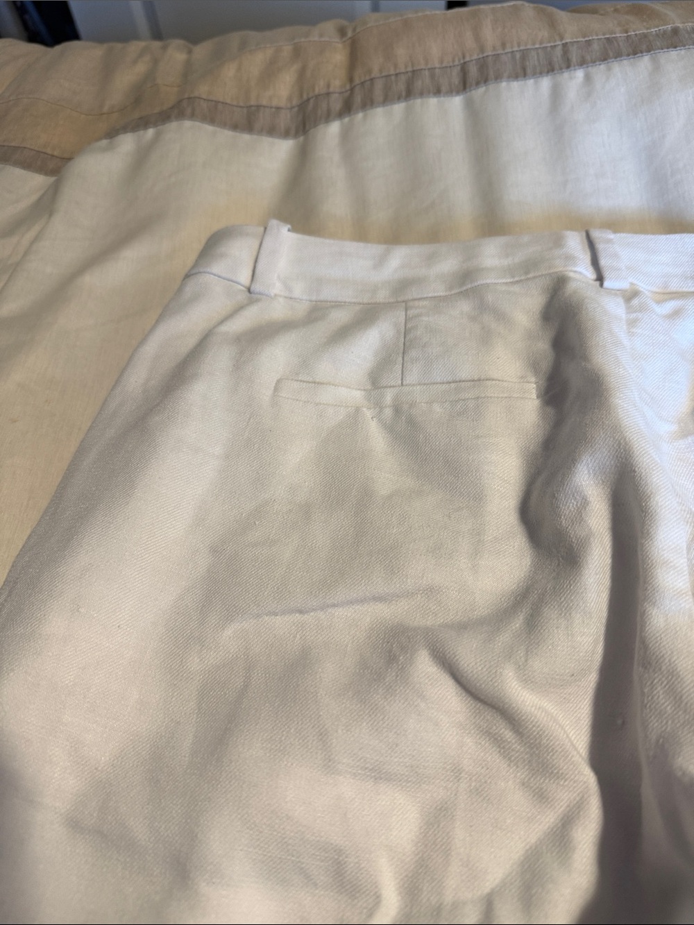 J. Crew White Wide-Leg Linen-Blend Trousers - Picture 7 of 9